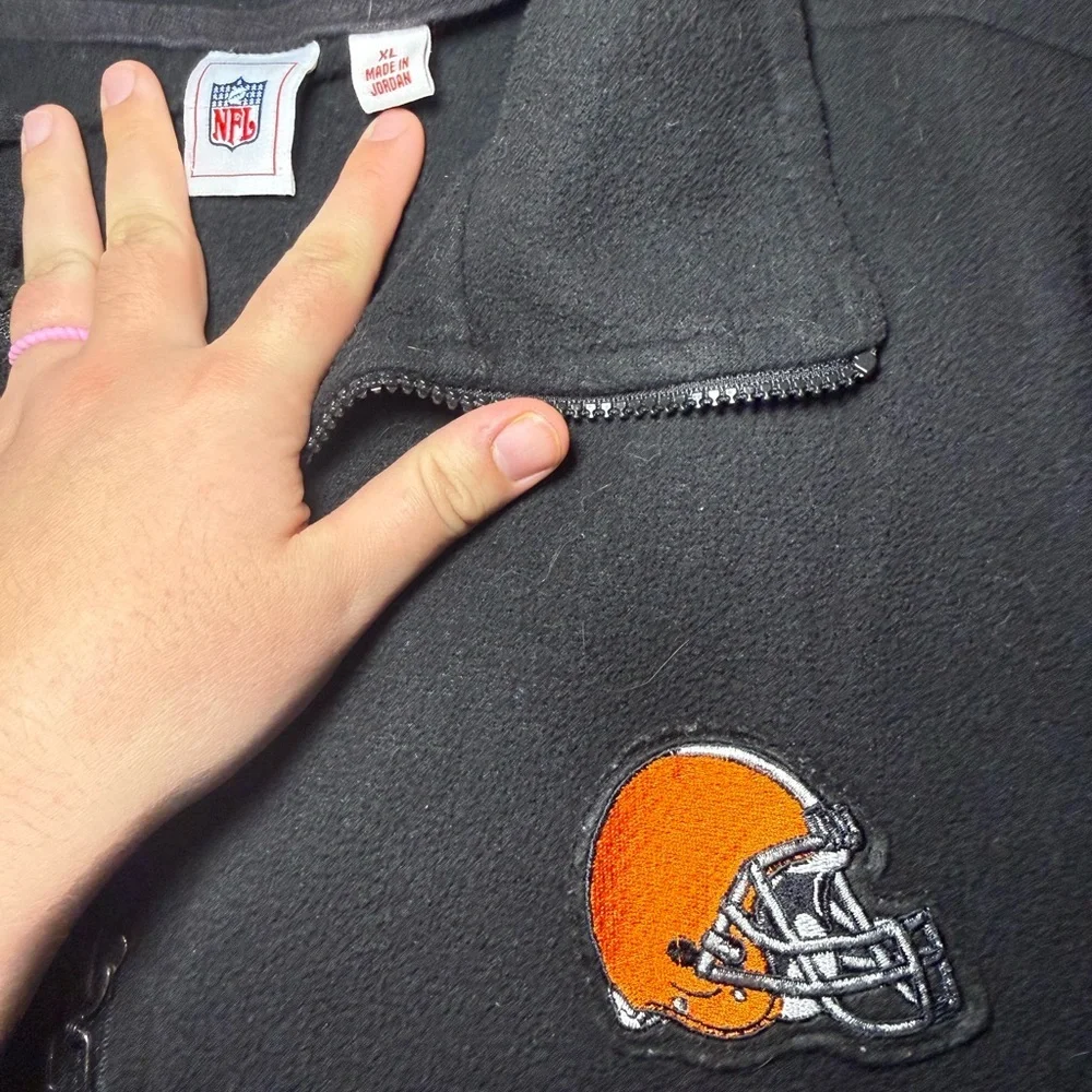 NFL Black Jacket with Orange Cleveland Browns Helmet Logo
